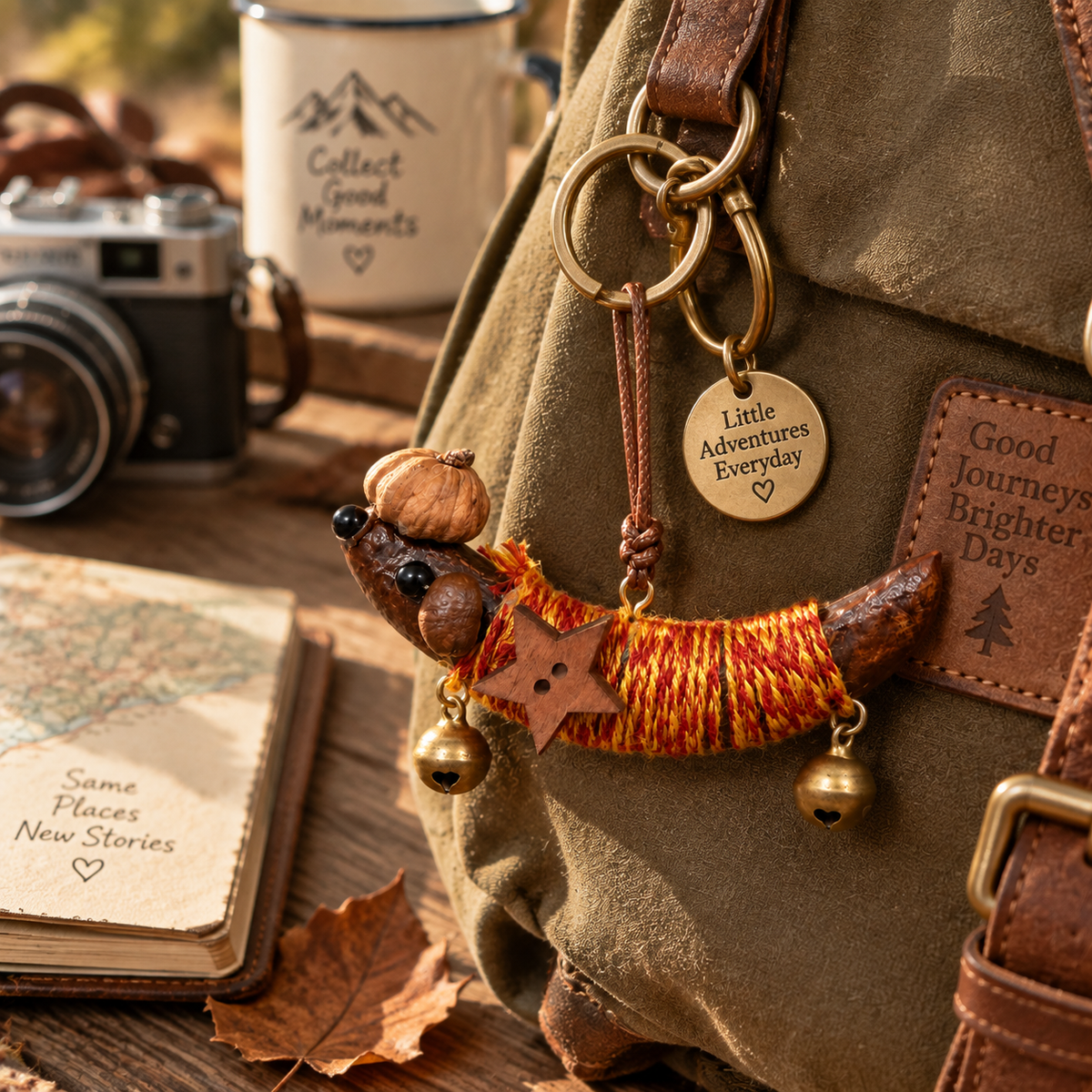 Handmade Natural Animal Charm Keychain