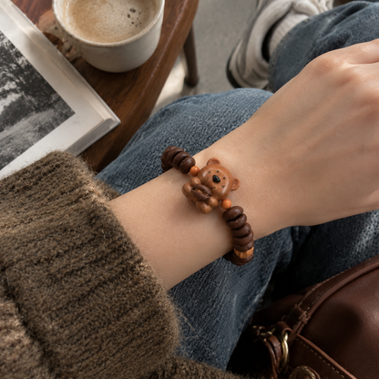 Handmade Coffee Bean Bear Bracelet