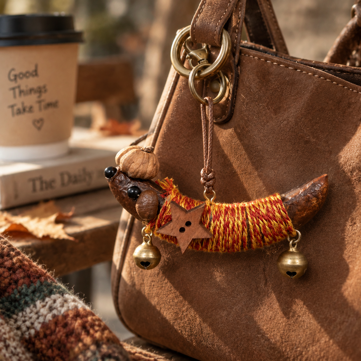 Handmade Natural Animal Charm Keychain