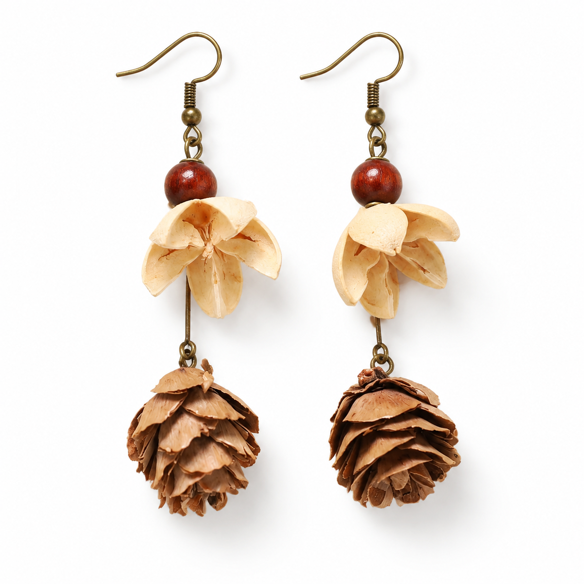 Natural Pinecone Earrings